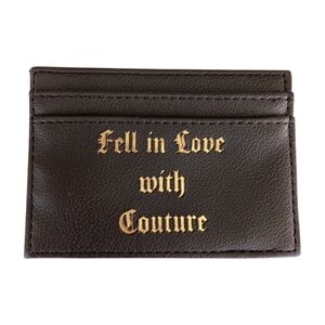 Juicy Couture "Fell In Love‎ With Couture" Brown Leather Card Holder